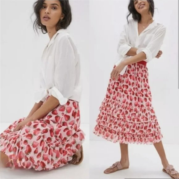 Anthropologie Dresses & Skirts - Eva Franco Anthropologie Fresas Strawberry Tatum Skirt